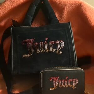 COPY - Juicy couture big spender mini tote velour in liquorice with matching wa…